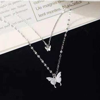 2連ネックレス 蝶々 ジュエリー 上品 送料無料 即日発送-1