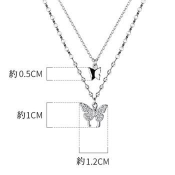 2連ネックレス 蝶々 ジュエリー 上品 送料無料 即日発送-2