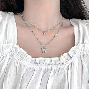2連ネックレス 蝶々 ジュエリー 上品 送料無料 即日発送-3