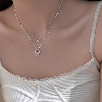 2連ネックレス 蝶々 ジュエリー 上品 送料無料 即日発送-6