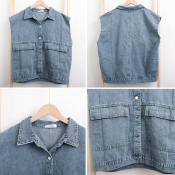デニムベスト レディース デニムチョッキ SK15993284-5558 送料無料 即日発送-9
