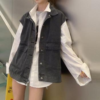 デニムベスト レディース デニムチョッキ SK15993284-5558 送料無料 即日発送-6