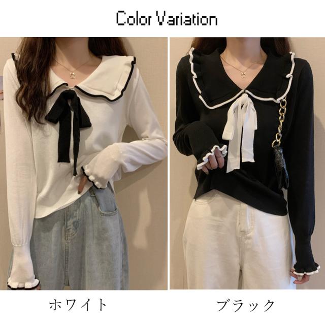 ニットトップス レディース リボン付き SK16188974-4102 送料無料 即日発送-1