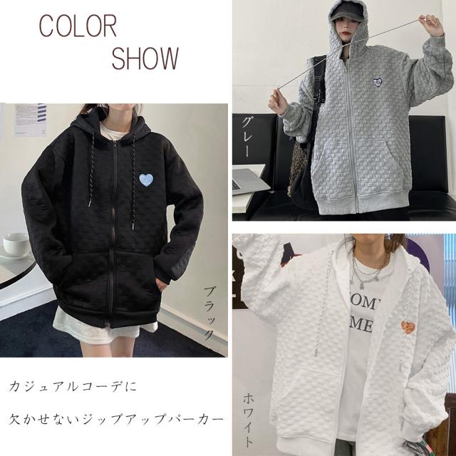 ジップパーカー レディース 長袖 送料無料 即日発送-1