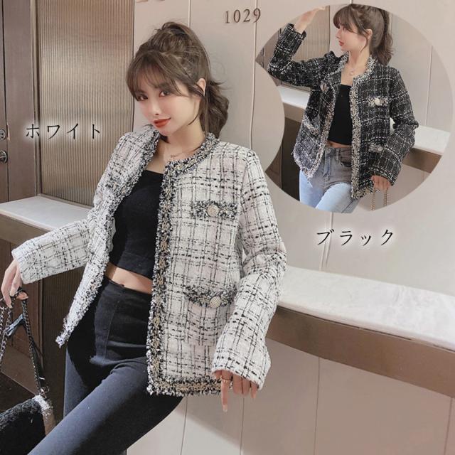 ツイード風 ジャケット レディース SK16433358-7957 送料無料 即日発送-1