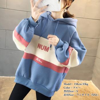 裏起毛 レディース パーカー フード付き 送料無料 即日発送-6