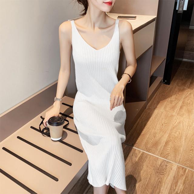 ワンピース ニットキャミソール ワンピース 重ね着 送料無料 即日発送-6