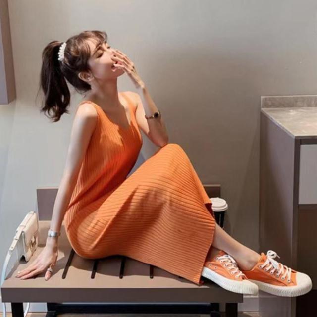 ワンピース ニットキャミソール ワンピース 重ね着 送料無料 即日発送-8