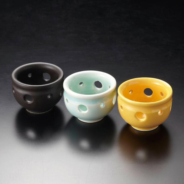 和食器 陶器 花の和珍味入 黒 青磁 黄 日本製 美濃焼 4セット 送料無料-4