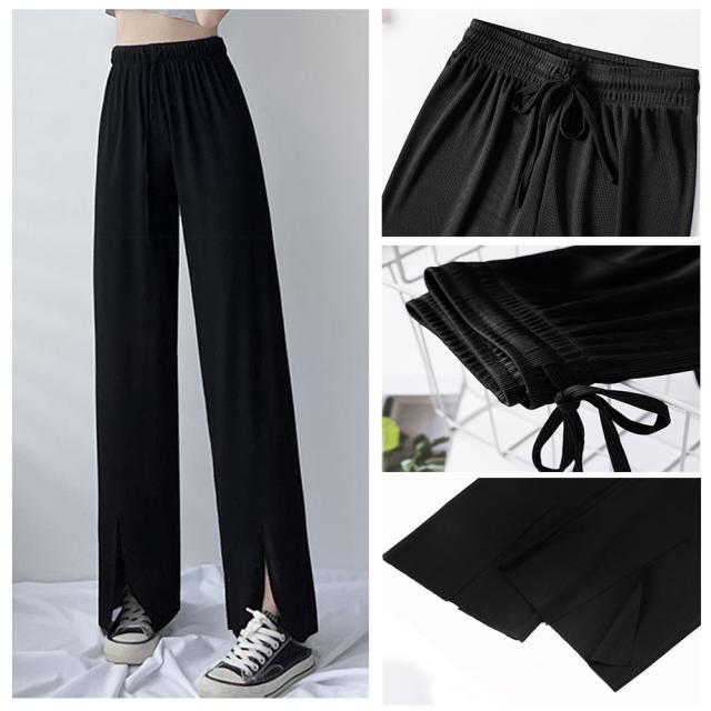 イージーワイドパンツ フロントスリット 送料無料 即日発送-2