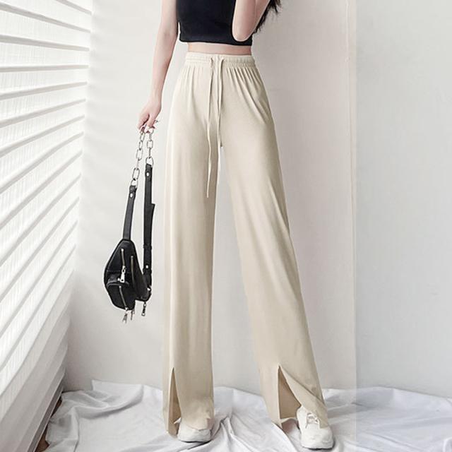 イージーワイドパンツ フロントスリット 送料無料 即日発送-3