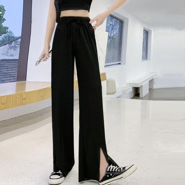 イージーワイドパンツ フロントスリット 送料無料 即日発送-5