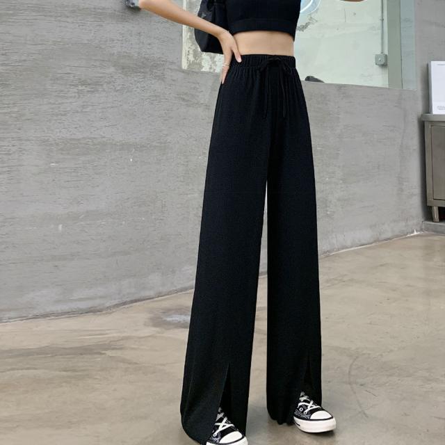 イージーワイドパンツ フロントスリット 送料無料 即日発送-7