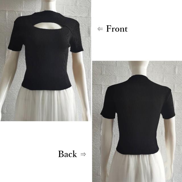 胸開きサマーニット レディース 送料無料 即日発送-3