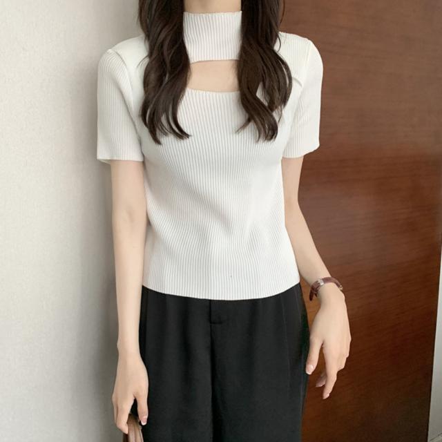 胸開きサマーニット レディース 送料無料 即日発送-4