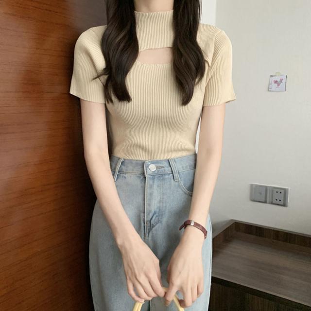 胸開きサマーニット レディース 送料無料 即日発送-6