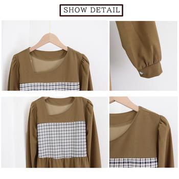 ワンピース レディース切り替えワンピ長袖 送料無料 即日発送-3