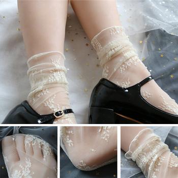 総レース クルーソックス フラワー花柄 送料無料 即日発送-2