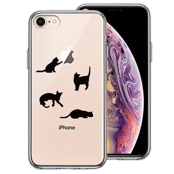 iPhone8 ケース クリア 陽だまりのにゃんこ ねこ 猫 スマホケース 側面ソフト 背面ハード ハイブリッド 送料無料-0