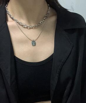 チョーカーネックレス チェーン 2連ネックレス 文字モチーフ ペンダント 送料無料 即日発送-3