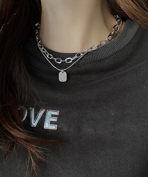 チョーカーネックレス チェーン 2連ネックレス 文字モチーフ ペンダント 送料無料 即日発送-4