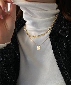 チョーカーネックレス チェーン 2連ネックレス 文字モチーフ ペンダント 送料無料 即日発送-6