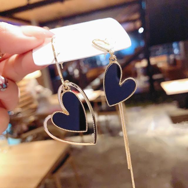 左右非対称 ハートピアス レディース アシンメトリー 揺れる アクセサリー 送料無料 即日発送-9