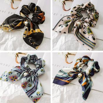 スカーフ シュシュ ヘアゴム 蝶結び リボン ヘアアクセサリー 送料無料 即日発送-9