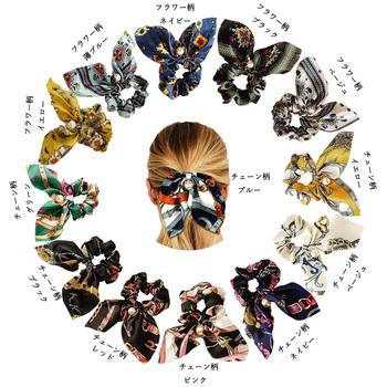 スカーフ シュシュ ヘアゴム 蝶結び リボン ヘアアクセサリー 送料無料 即日発送-1