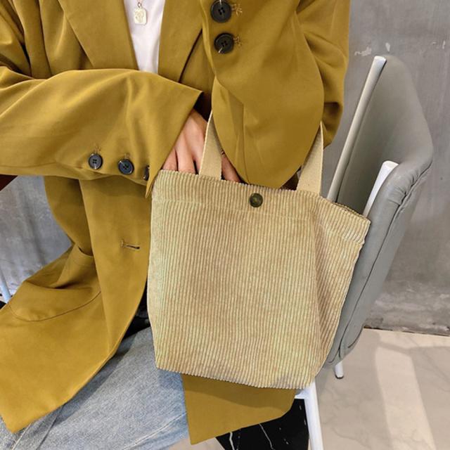 トートバッグ コーデュロイ ミニトートバッグ レディース 小さめ サブバッグ コンパクト 送料無料 即日発送-6