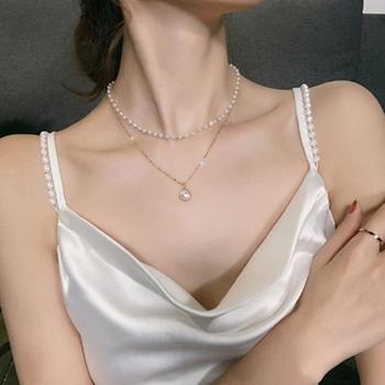 2連 チョーカーネックレス レディース フェイクパール チェーンネックレス 送料無料 即日発送-5