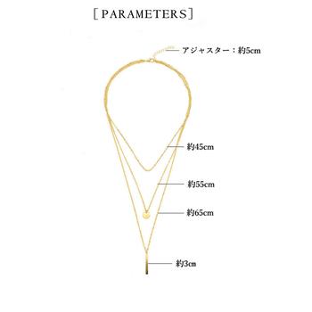3連 チェーンネックレス レディース チョーカーネック 首飾り ペンダント 送料無料 即日発送-2