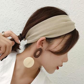 リブ へアバンド レディース 幅広 ヘアアクセサリー ターバンバンド 送料無料 即日発送-3