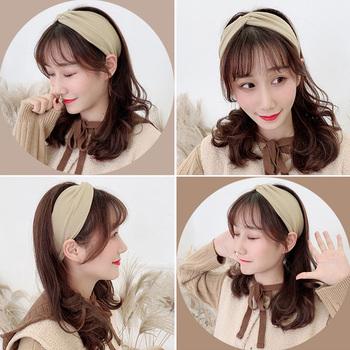 リブ へアバンド レディース 幅広 ヘアアクセサリー ターバンバンド 送料無料 即日発送-5
