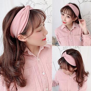 リブ へアバンド レディース 幅広 ヘアアクセサリー ターバンバンド 送料無料 即日発送-7