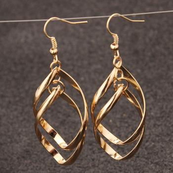 菱形 ピアス レディース 多層 イアリング ぶらさがりアクセサリー 耳飾り 送料無料 即日発送-3