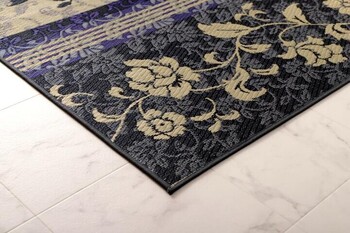 ラグ マット パープル約191×250cm 国産 日本製 い草 高級感 エレガンス 消臭 自然素材 滑り止め加工 不織布 DXヴィオラ 送料無料-16