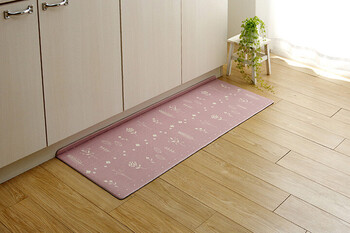 キッチンマット 約45×180cm PVC使用 お手入れ簡単 拭ける すべりにくい 薄手 耐圧分散 北欧風 PVC アイビー 送料無料-12