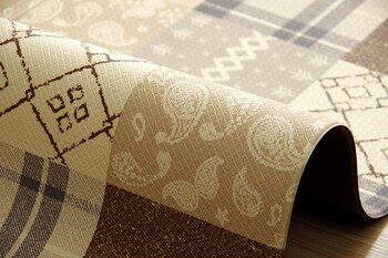 キッチンマット 約45×240cm PVC使用 お手入れ簡単 拭ける すべりにくい 耐圧分散 北欧風 カントリー調 PVC フラン 送料無料-4