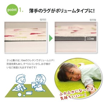 滑り止めシート 約170×170cm ウレタン ふんわり クッション性 滑りにくい フリーカット ごろりんピタッと 送料無料-3