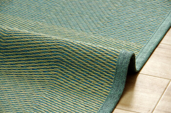 ラグ い草ラグ 本間2畳 約191×191cm 花ござ カーペット 格子柄 ナチュラル シンプル 和室 抗菌防臭 消臭 お手入れ簡単 ルネ 送料無料-18