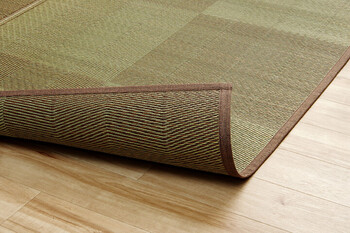 ラグ い草ラグ 本間2畳 約191×191cm 花ござ カーペット 格子柄 ナチュラル シンプル 和室 抗菌防臭 消臭 お手入れ簡単 ルネ 送料無料-24