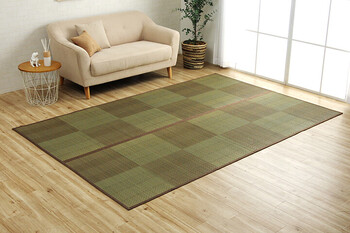 ラグ い草ラグ 本間8畳 約382×382cm 花ござ カーペット 格子柄 ナチュラル シンプル 滑りにくい 抗菌防臭 消臭 NDXルネ 送料無料-22