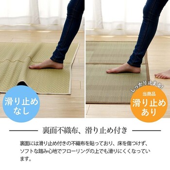 ラグ い草ラグ 本間8畳 約382×382cm 花ござ カーペット 格子柄 ナチュラル シンプル 滑りにくい 抗菌防臭 消臭 NDXルネ 送料無料-3