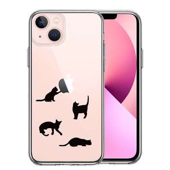 iPhone13mini ケース クリア陽だまりのにゃんこ ねこ 猫 スマホケース 側面ソフト 背面ハード ハイブリッド 送料無料-0