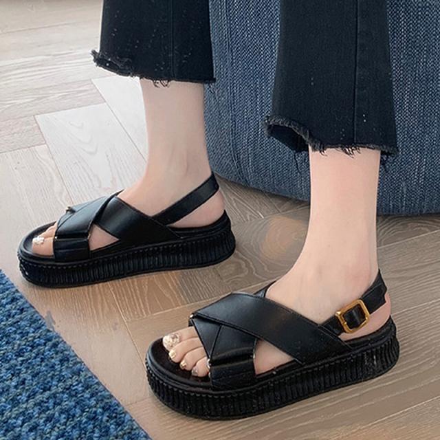 サンダル 厚底 クロスベルト サンダル レディース 送料無料 即日発送-2