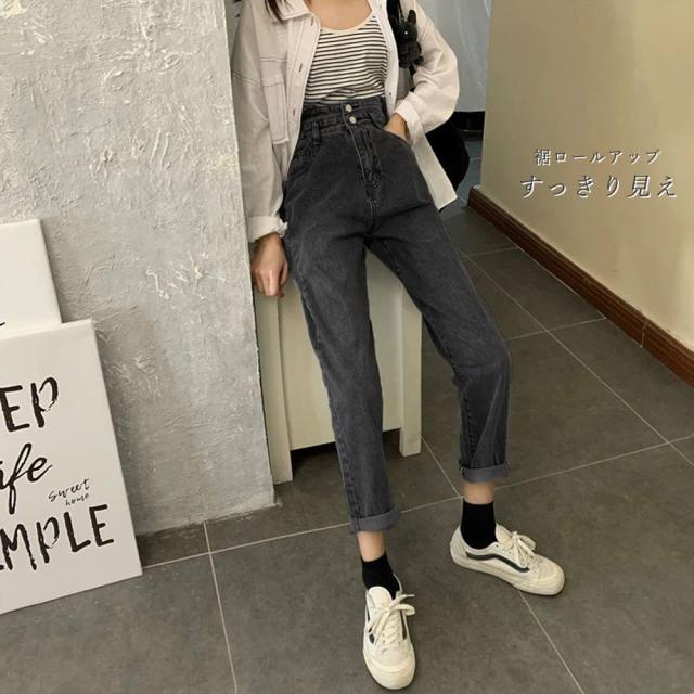 デニムパンツハイウエスト 大人美脚 送料無料 即日発送-9