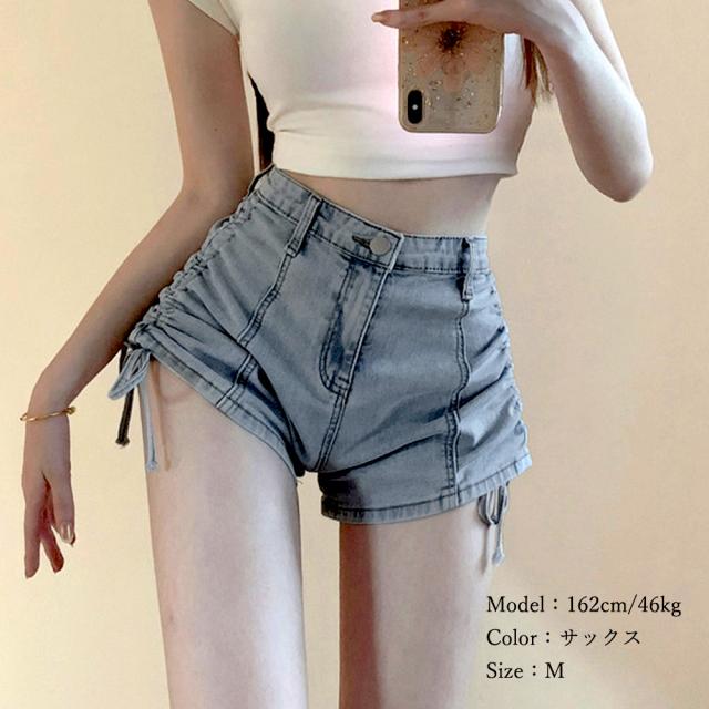 ドロスト デニムショートパンツ 夏 美脚 送料無料 即日発送-8