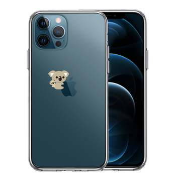 iPhone12Pro ケース クリア コアラ 親子 おんぶ スマホケース 側面ソフト 背面ハード ハイブリッド 送料無料-0