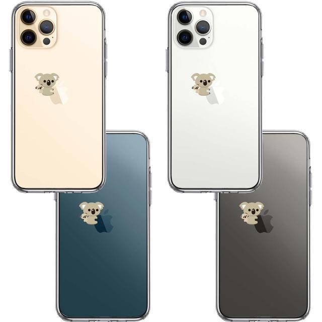 iPhone12Pro ケース クリア コアラ 親子 おんぶ スマホケース 側面ソフト 背面ハード ハイブリッド 送料無料-1